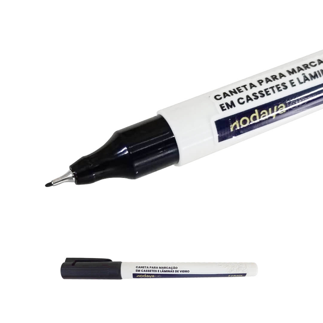 Caneta Resistente a Solvente (ponta fina preta)