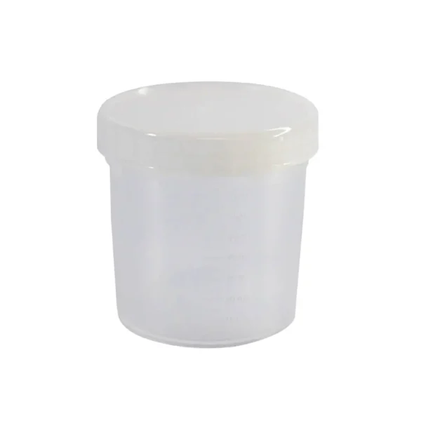 Coletor universal de 80ml com 100 unidades para coleta de amostras.