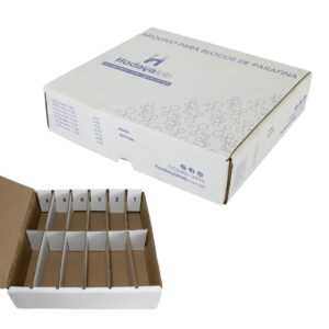 Caixa de papelão para armazenamento de 130 blocos de parafina Hodayalab para histologia