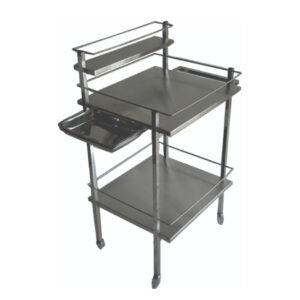 Carro Curativo Veterinário em Aço Inox com Balde