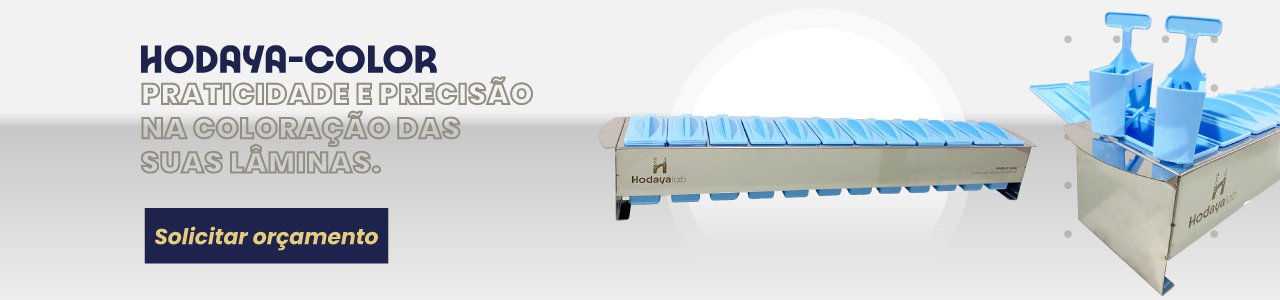 Banner do Corador Manual Hodayalab, equipamento utilizado para coloração de lâminas em laboratório de histotecnologia.